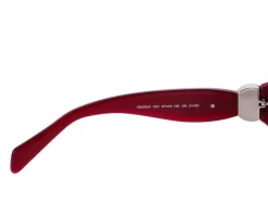 Okulary przeciwsłoneczne damskie, okrągłe, bordowe