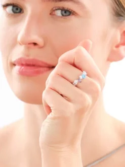 Pierścionek srebrny z cyrkoniami - serce