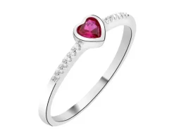 Pierścionek srebrny z cyrkoniami - serce