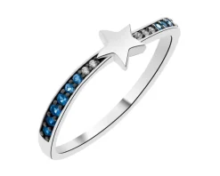 Pierścionek srebrny z cyrkoniami - gwiazda