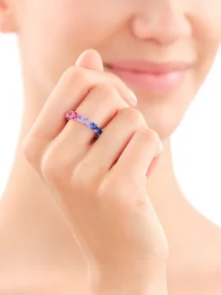 Pierścionek srebrny z cyrkoniami - Eternity