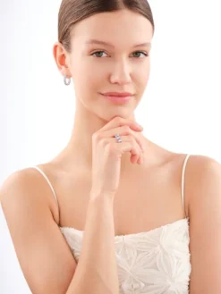 Pierścionek srebrny z cyrkoniami - Eternity