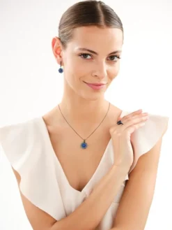 Pierścionek srebrny z cyrkoniami - rozeta