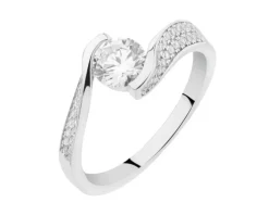 Pierścionek srebrny z cyrkoniami