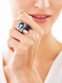 Pierścionek srebrny ze szkłem