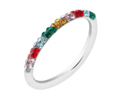 Pierścionek srebrny ze szlifowanym szkłem