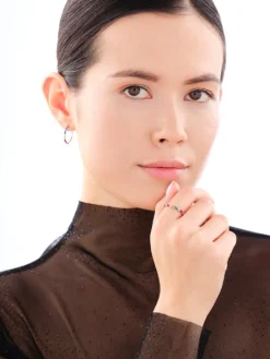 Pierścionek srebrny ze szlifowanym szkłem