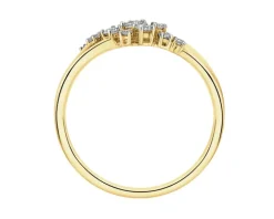 Pierścionek żółtego złota z brylantami - 0,18 ct - próba 585