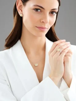 Pierścionek z białego i żółtego złota z diamentami - VS1/Fancy Light Yellow - 1,55 ct - próba 750