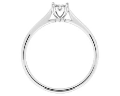 Pierścionek z białego złota z diamentami - 0,07 ct - próba 750