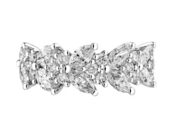 Pierścionek z białego złota z diamentami - 1,50 ct - próba 750