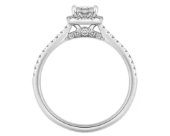 Pierścionek z białego złota z diamentami - 1,00 ct - próba 750