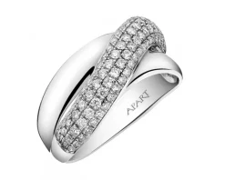 Pierścionek z białego złota z brylantami - 0,63 ct - próba 585