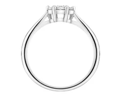 Pierścionek z białego złota z brylantami laboratoryjnymi - 0,35 ct - próba 585