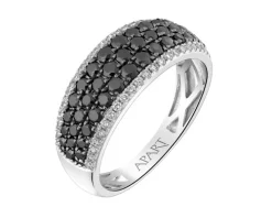 Pierścionek z białego złota z brylantami - 0,91 ct - próba 585