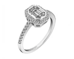 Pierścionek z białego złota z diamentami - 0,58 ct - próba 750