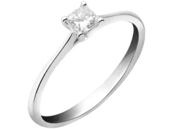 Pierścionek z białego złota z diamentem - 0,33 ct - próba 585