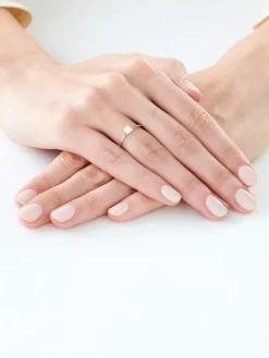 Pierścionek z białego złota z diamentem - 0,33 ct - próba 585