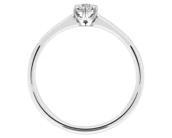 Pierścionek z białego złota z brylantem - 0,08 ct - próba 585