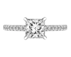 Pierścionek z białego złota z diamentami laboratoryjnymi - 1,75 ct - próba 750