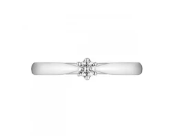 Pierścionek z białego złota z brylantem - 0,08 ct - próba 750
