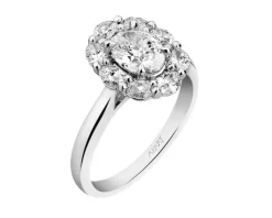 Pierścionek z białego złota z diamentami - SI1/H - 1,76 ct - próba 750