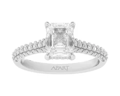 Pierścionek z białego złota z diamentami - VVS2/H - 2,62 ct - próba 750