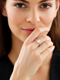 Pierścionek z białego złota z diamentami - VVS2/H - 2,62 ct - próba 750