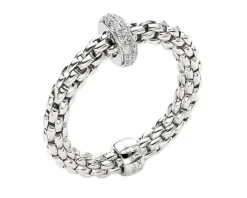 Pierścionek z białego złota z brylantami - 0,18 ct - próba 750