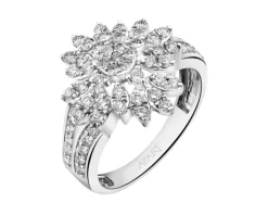 Pierścionek z białego złota z brylantami - 0,77 ct - próba 585