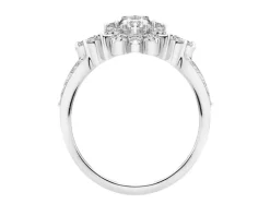 Pierścionek z białego złota z brylantami - 0,77 ct - próba 585