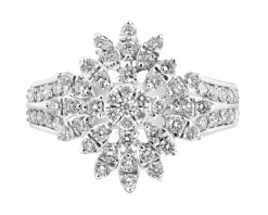 Pierścionek z białego złota z brylantami - 0,77 ct - próba 585