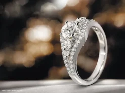 Pierścionek z białego złota z diamentami - 1,00 ct - próba 585