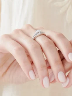 Pierścionek z białego złota z diamentami - 1,00 ct - próba 585