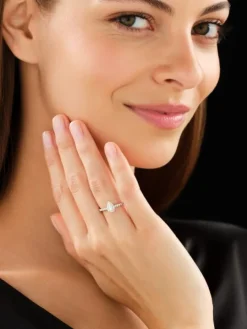 Pierścionek z białego złota z diamentami - SI2/H - 0,61 ct - próba 585