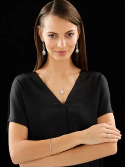 Pierścionek z białego złota z diamentami - SI2/H - 0,61 ct - próba 585