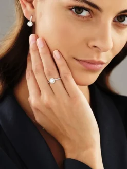 Pierścionek z białego złota z brylantami - 0,66 ct - próba 585