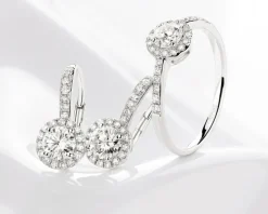 Pierścionek z białego złota z brylantami - 0,66 ct - próba 585