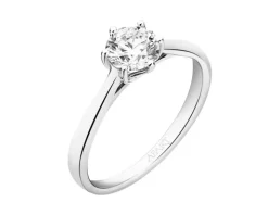 Pierścionek z białego złota z brylantem - SI1/H - 0,70 ct - próba 750