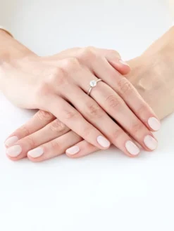 Pierścionek z białego złota z brylantem - SI1/H - 0,70 ct - próba 750