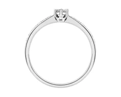 Pierścionek z białego złota z brylantami - 0,12 ct - próba 585