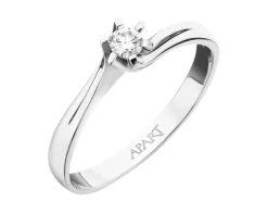 Pierścionek z białego złota z brylantem - 0,09 ct - próba 585