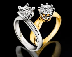 Pierścionek z białego złota z brylantem - 0,09 ct - próba 585