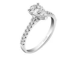 Pierścionek z białego złota z diamentami - SI1/H - 1,25 ct - próba 750