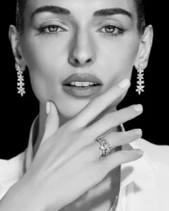 Pierścionek z białego złota z diamentami - SI1/H - 1,25 ct - próba 750