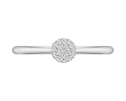 Pierścionek z białego złota z diamentami - 0,06 ct - próba 750