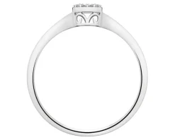 Pierścionek z białego złota z diamentami - 0,06 ct - próba 750