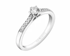 Pierścionek z białego złota z brylantami - 0,23 ct - próba 750