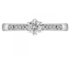 Pierścionek z białego złota z brylantami - 0,23 ct - próba 750