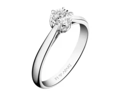 Pierścionek z białego złota z brylantem - 0,08 ct - próba 585